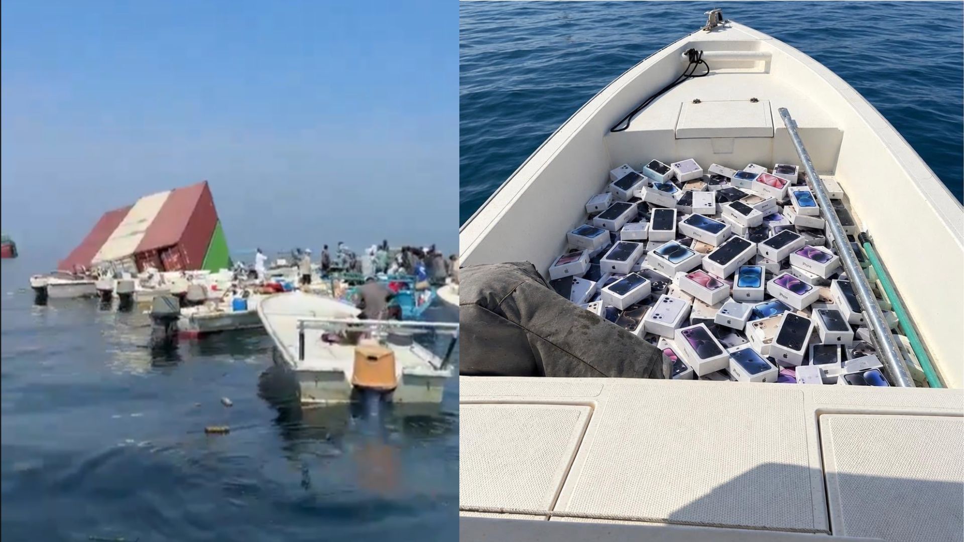Sute de pescari iraniani recuperează iPhone-uri și bunuri de lux după scufundarea navei GFS Pride