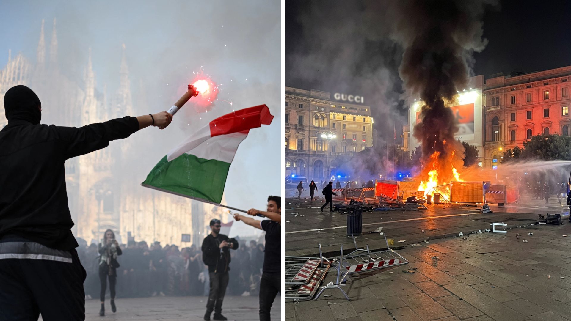 Violențe masive în Milano: proteste împotriva scumpirilor au terminat cu incendii și zeci de arestări