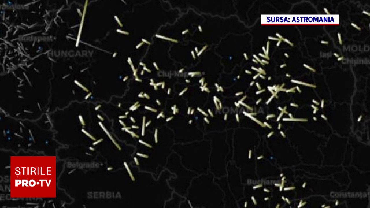 Cerul României a fost străpuns de meteori cu viteze de peste 250.000 km/h