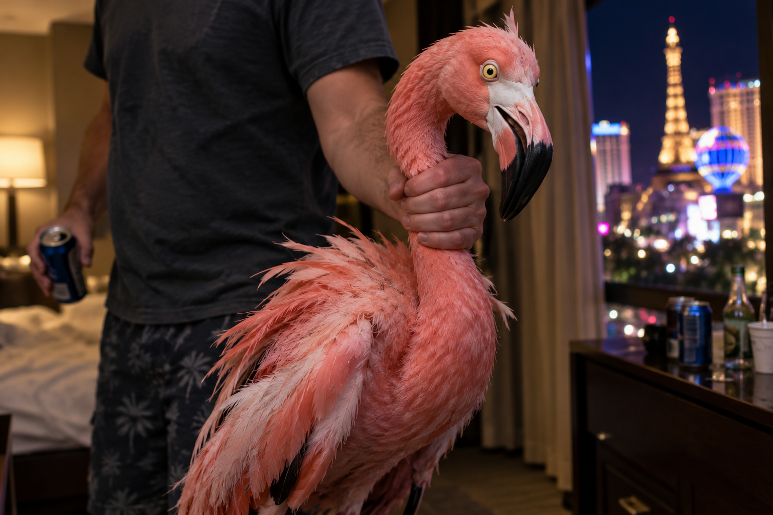 Un turist canadian riscă închisoarea după ce a furat o pasăre flamingo dintr-un hotel din Las Vegas