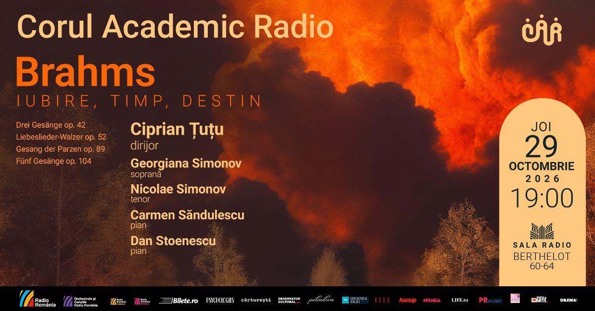 Corul Academic Radio prezintă concertul „Brahms – Iubire, Timp, Destin” la Sala Radio