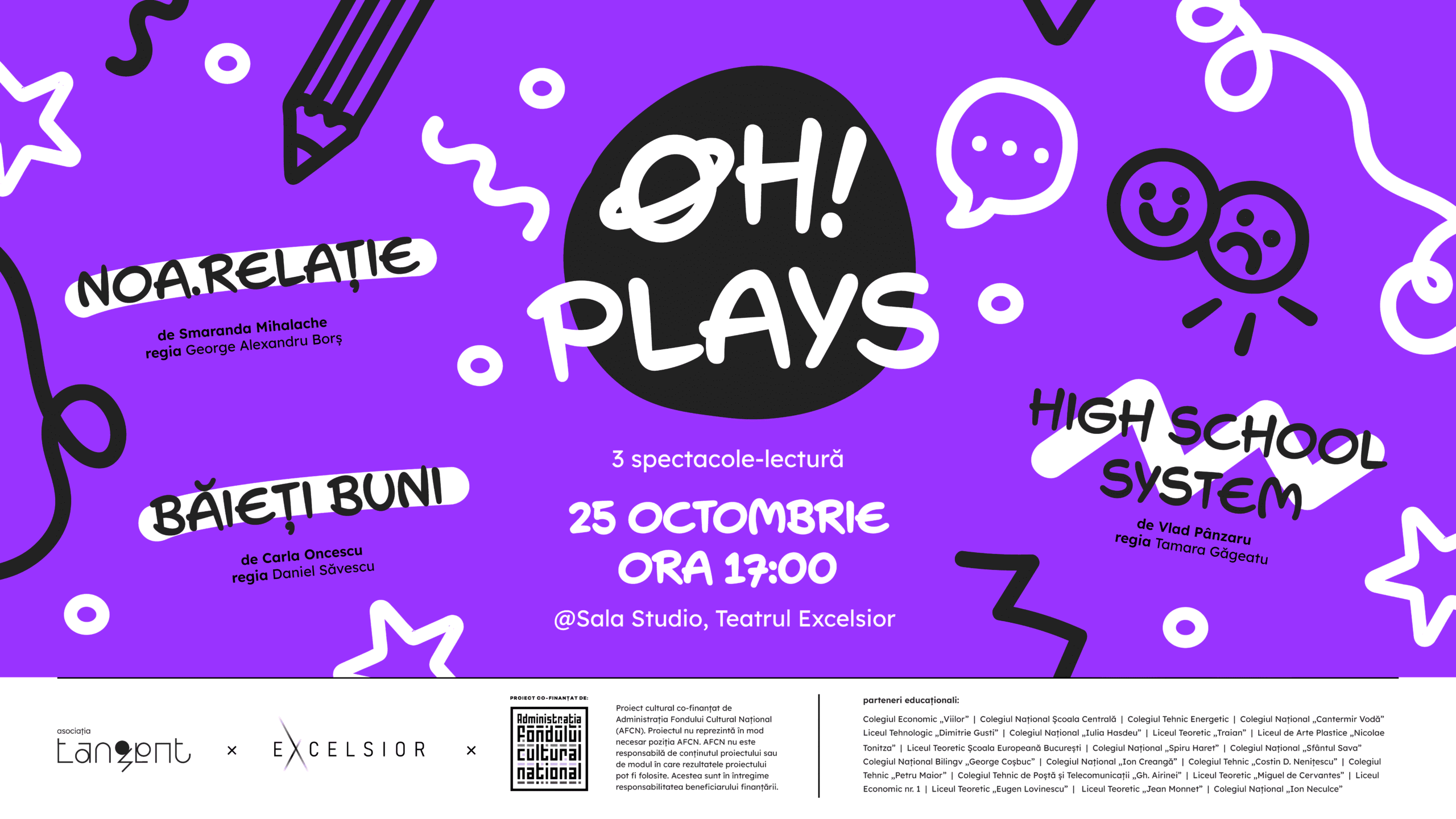Trei spectacole-lectură despre adolescență vor fi prezentate la Teatrul EXCELSIOR