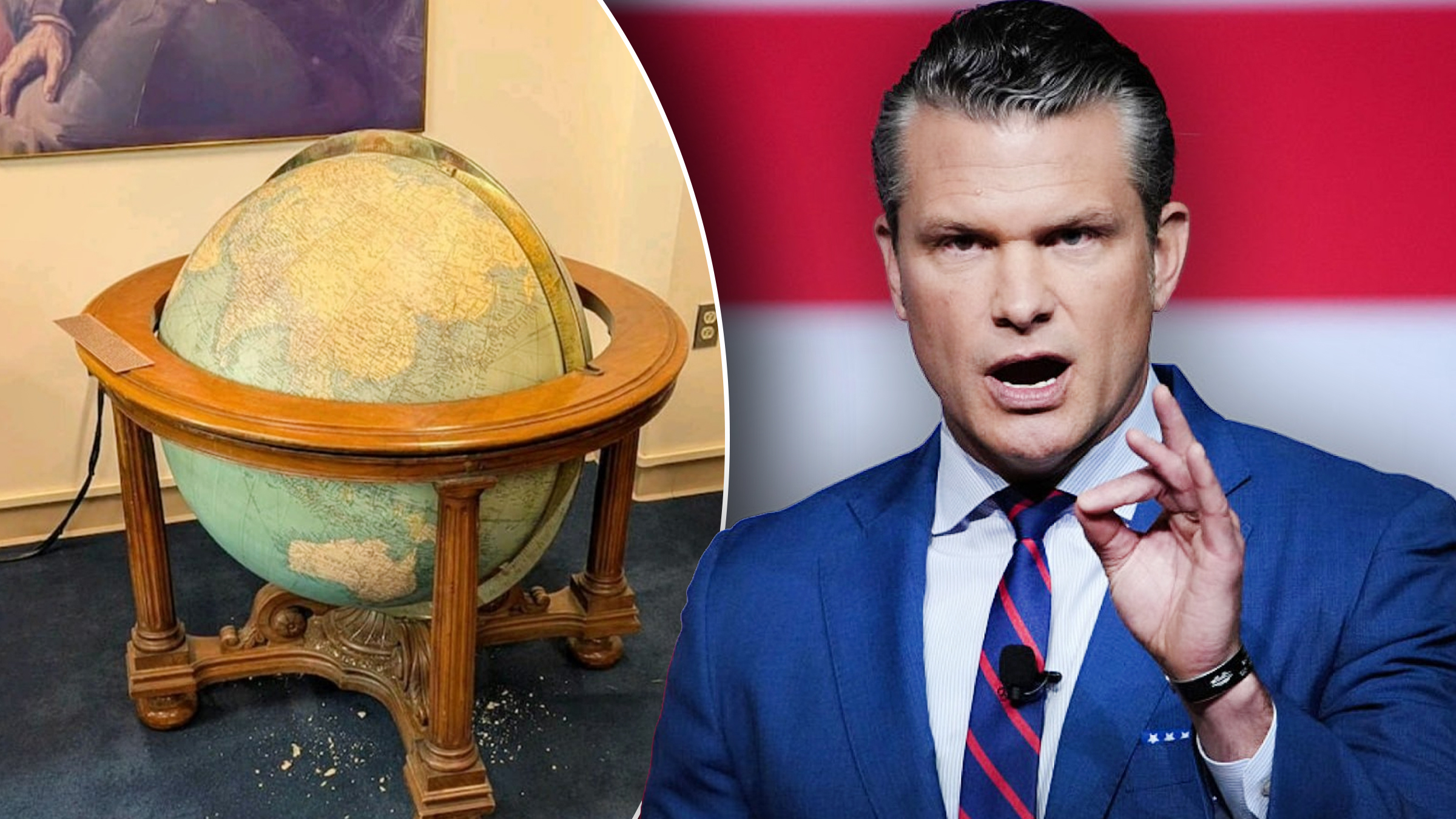 Incident la Pentagon: Un glob istoric al lui Eisenhower a fost distrus în încercarea de a fi mutat în biroul lui Pete Hegseth