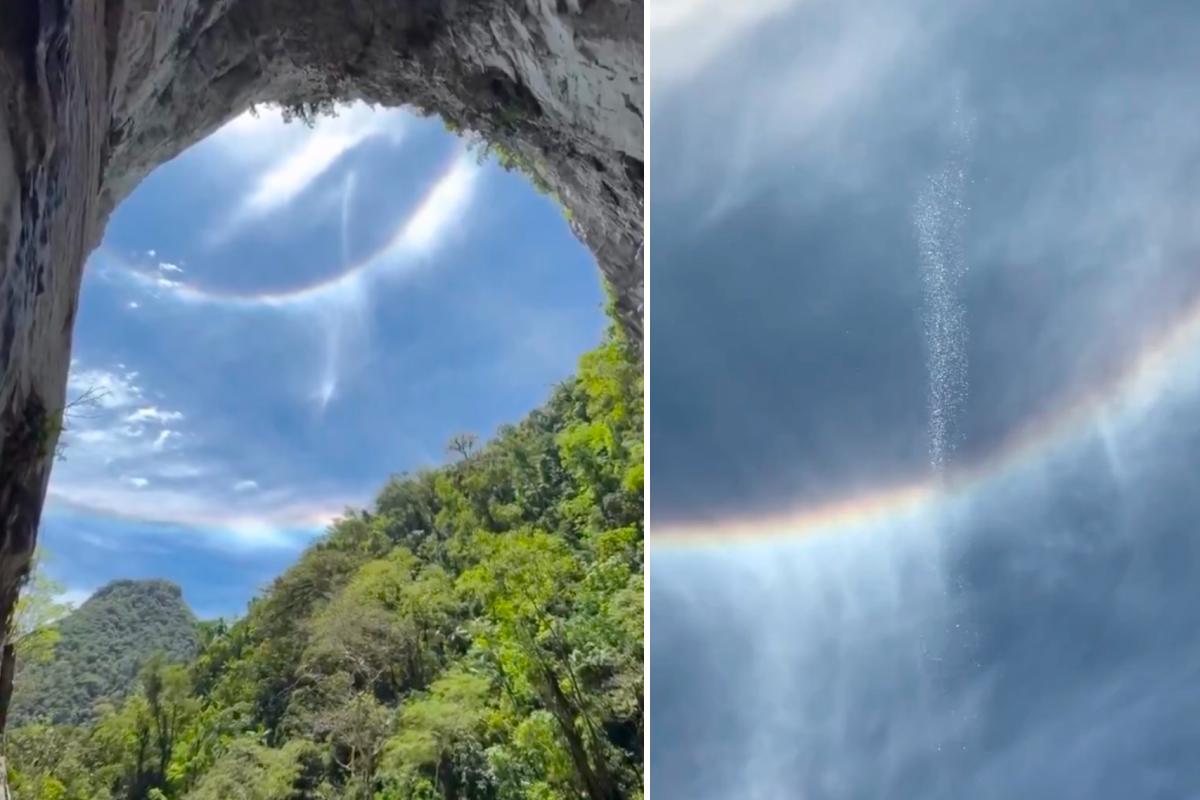 Fenomen natural spectaculos în Brazilia: o cascadă care pare să izvorască direct din nori