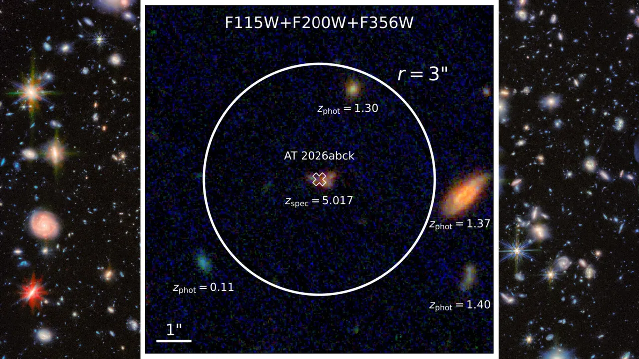 Telescopul James Webb a surprins o supernovă extrem de îndepărtată, surprinsă la doar câteva zile de explozie