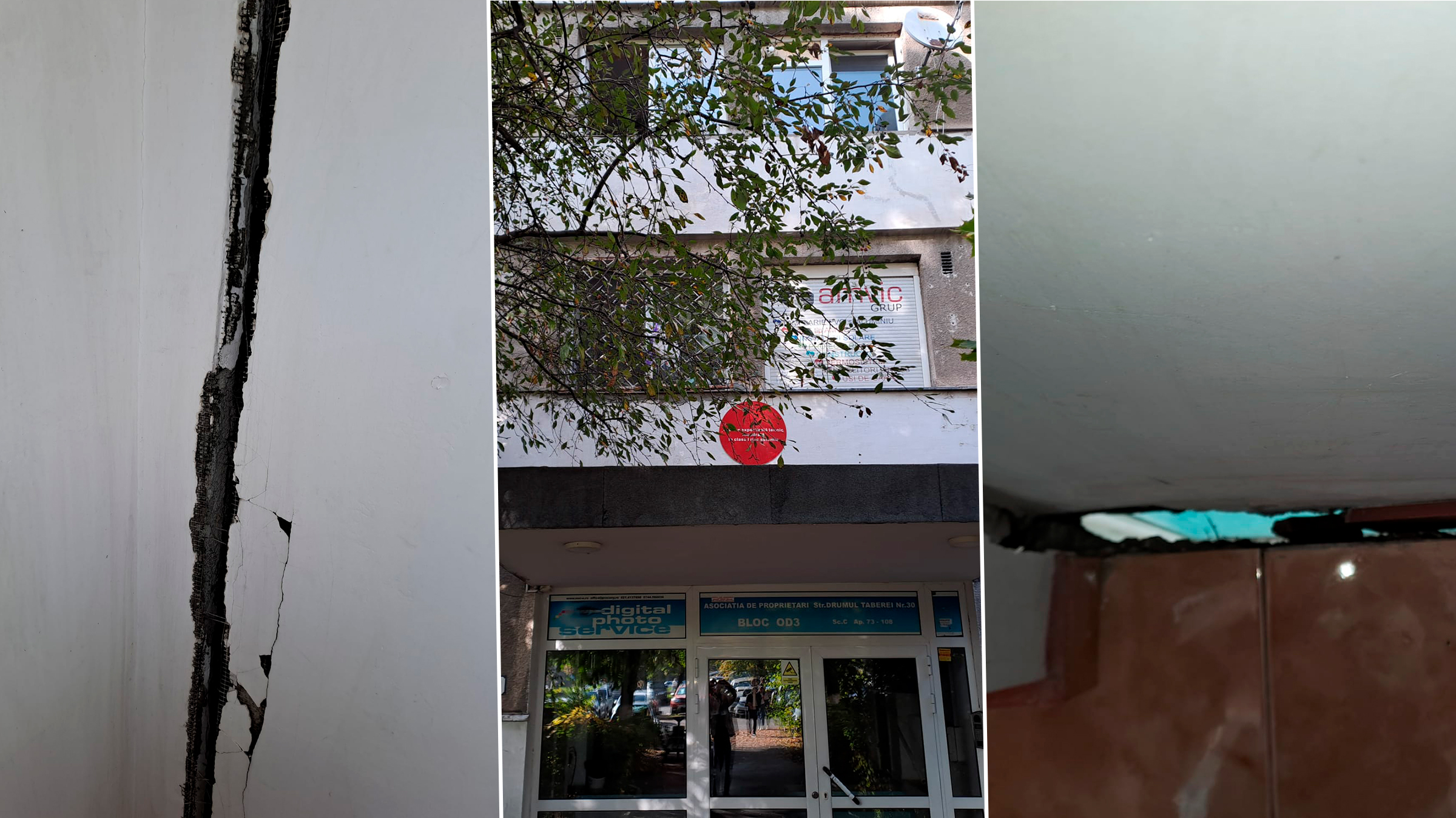 Locatarii blocului OD3 din Drumul Taberei au fost evacuați după sesizarea unei crăpături între scări