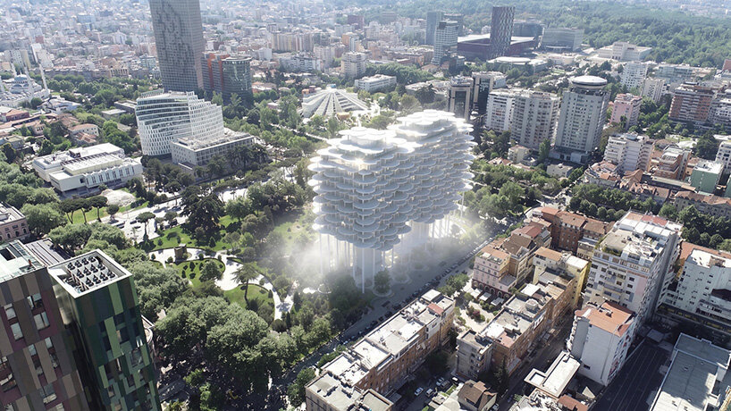 Un zgârie-nori cu aspect de nor ar putea transforma centrul capitalei Albaniei