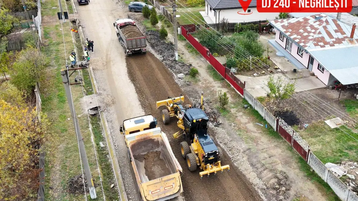 Modernizarea drumului DJ 240 în comuna Negrilești este în plină desfășurare