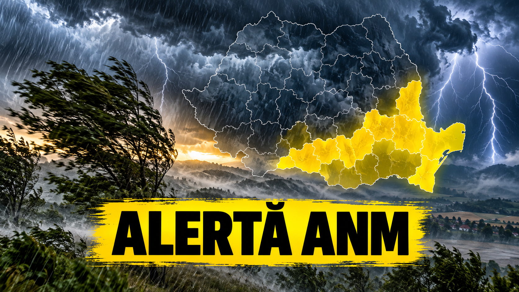 Cod galben în România: Ploi abundente, vânt puternic și zăpadă la munte