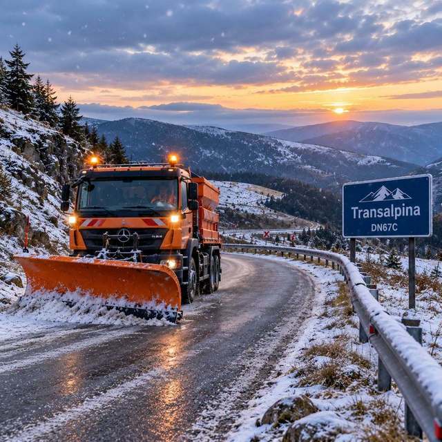 Drumul Transalpina a fost închis temporar din cauza ninsorilor abundente