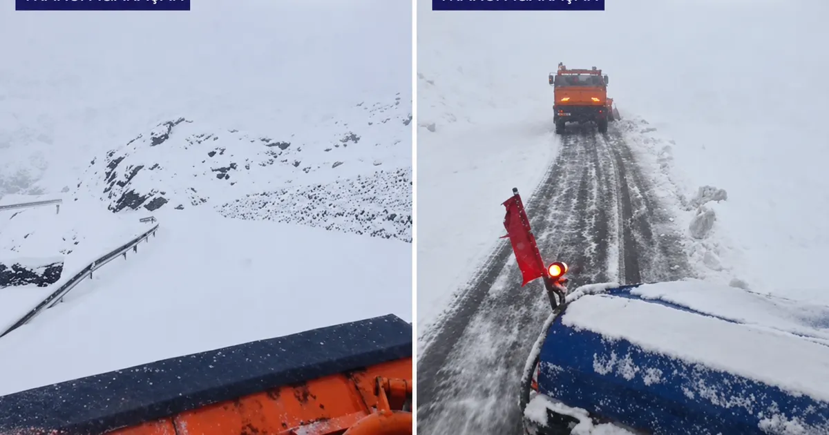 Ninsori abundente pe Transfăgărășan: Autoritățile analizează închiderea drumului