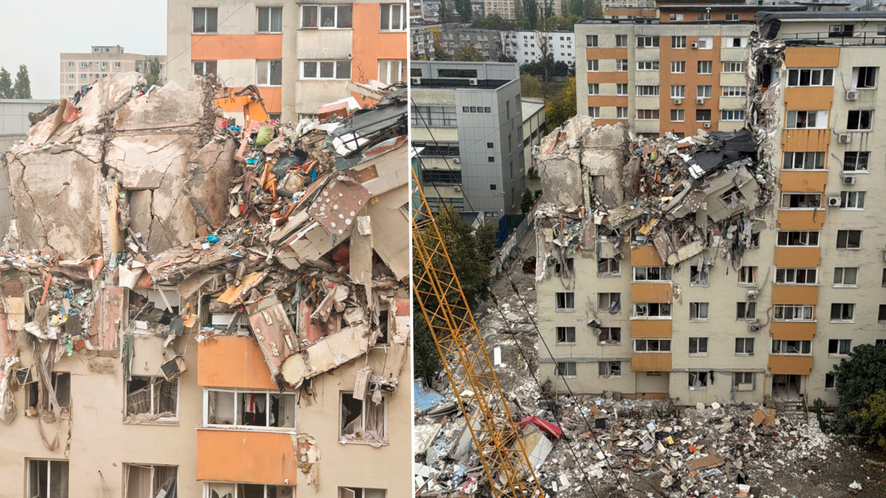 Demolarea controlată a blocului afectat de explozia din Rahova a început marți