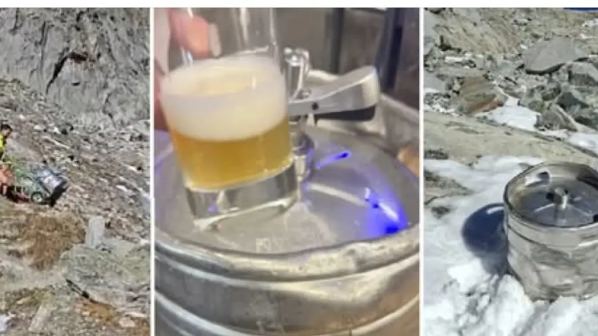 Un butoi de bere pierdut în anii '70 a fost găsit în Alpi după aproape jumătate de secol
