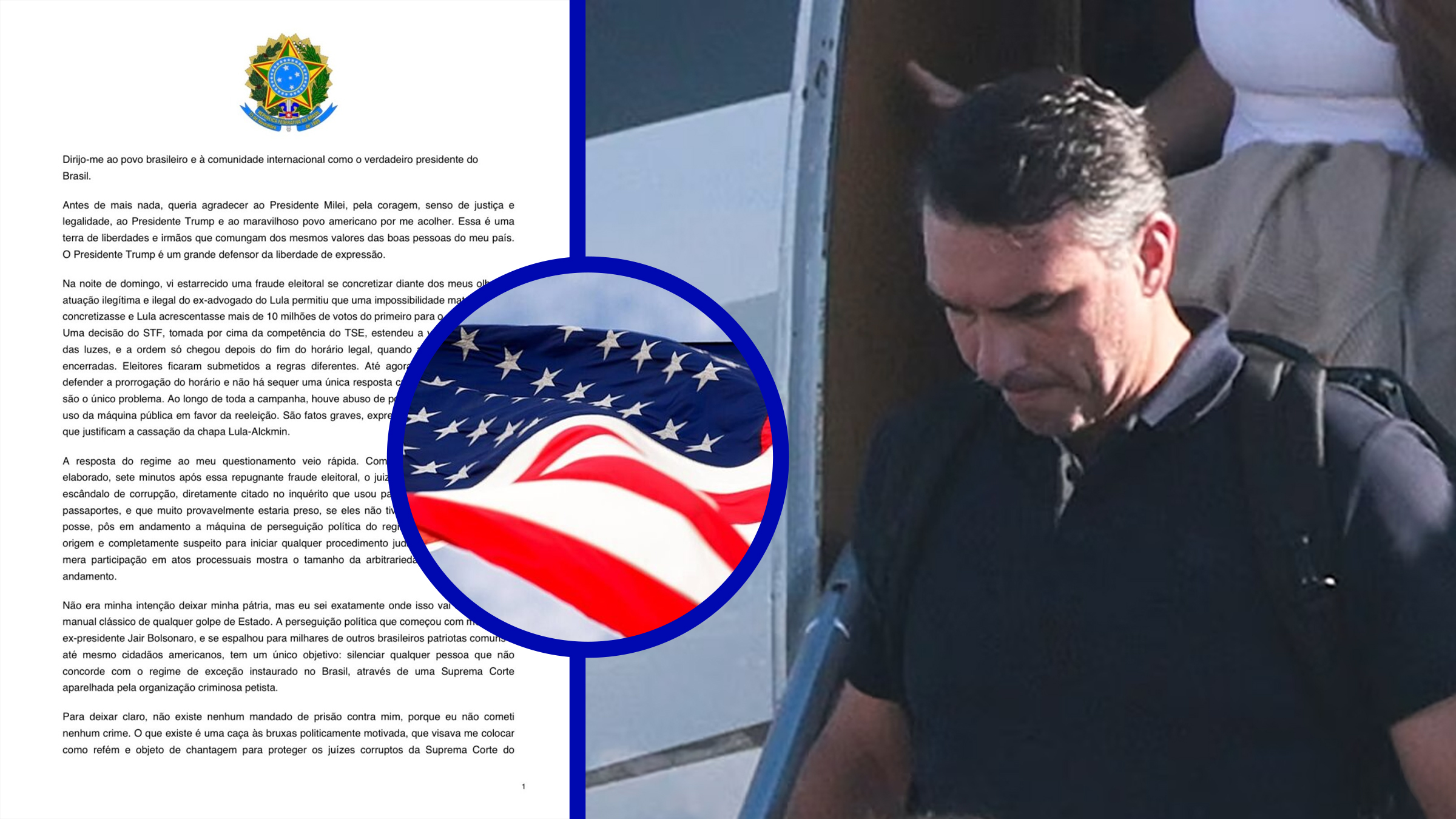 Flavio Bolsonaro, din exil în SUA, susține că este adevăratul președinte ales al Braziliei