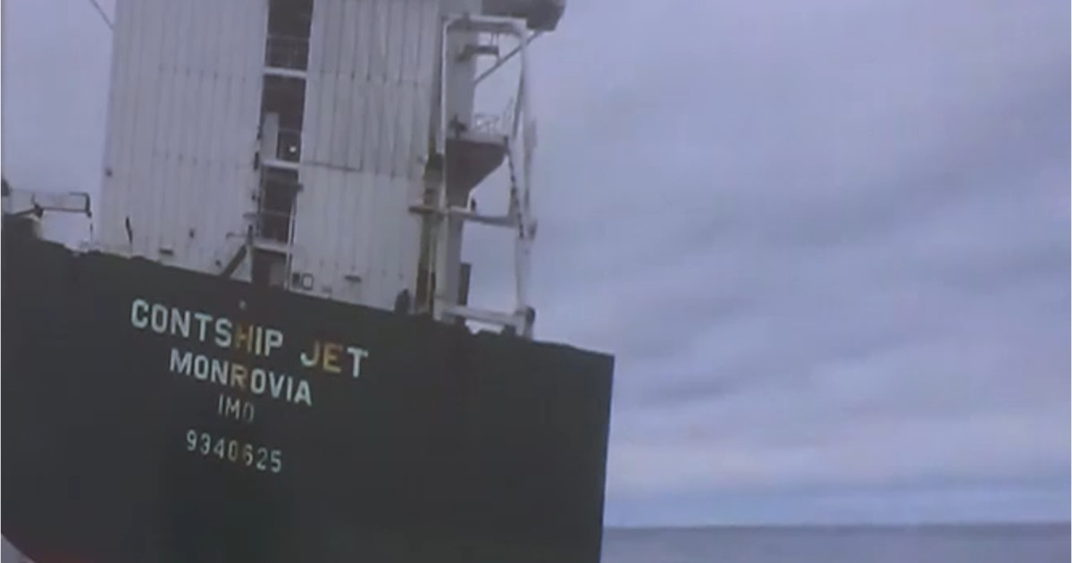Imagini cu atacul dronelor asupra navei Contship Jet în largul Bulgariei