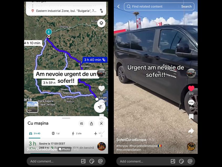 Recrutări pe TikTok pentru transport ilegal de migranți: șoferii români sunt ținta unor rețele organizate