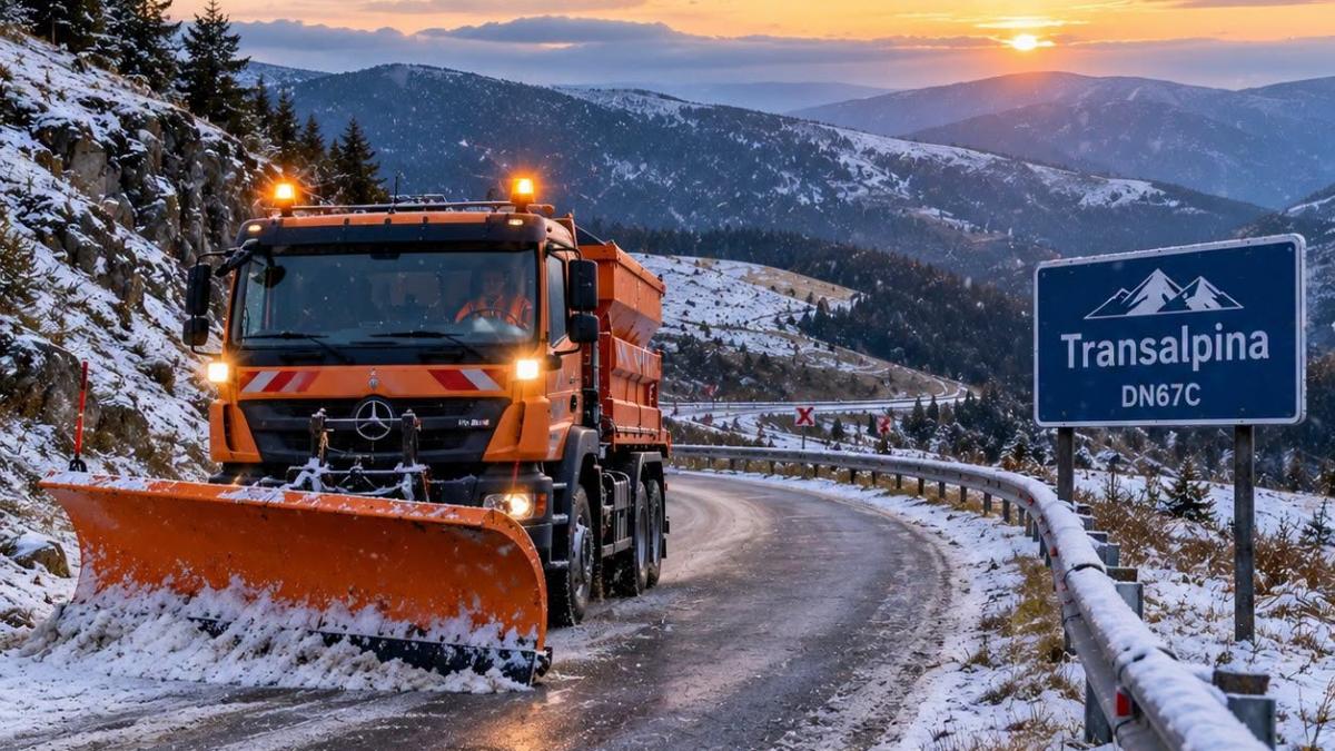 Condiții meteo dificile pe Transalpina: a apărut lapoviță și ninsoare pe sectorul Rânca – Obârșia Lotrului