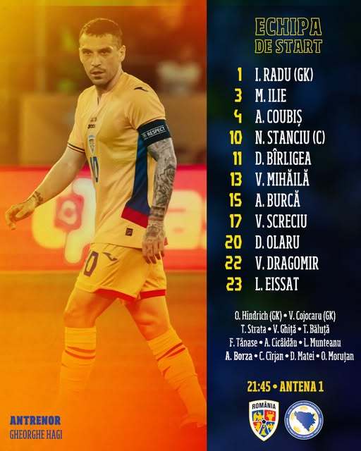 România dispută astăzi meciul împotriva Bosniei în Liga Națiunilor pe Arena Națională