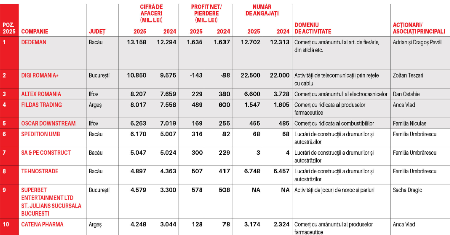 Analiza topului companiilor antreprenoriale din România: puterea grupurilor de afaceri