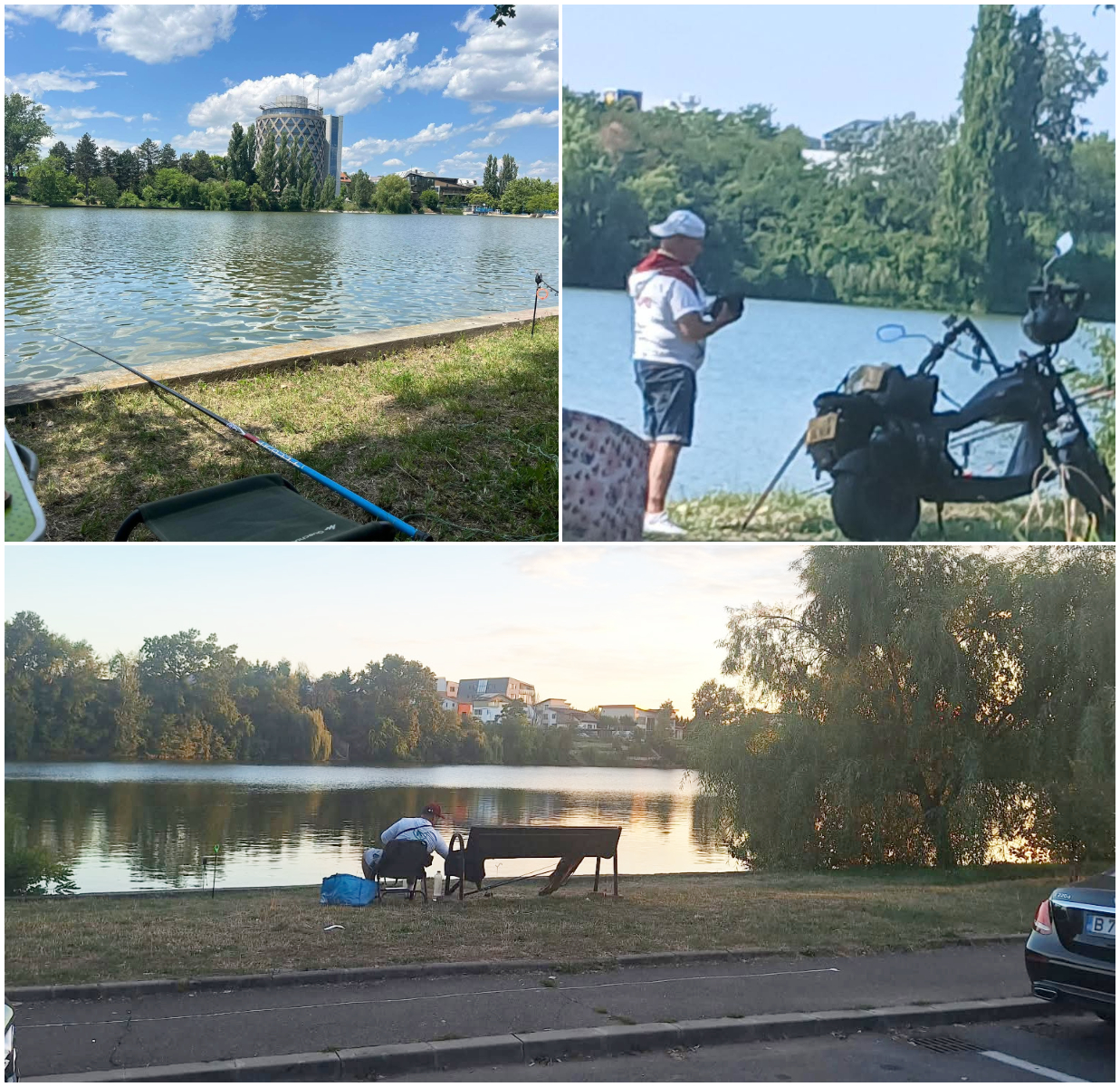 Lacul Băneasa transformat în camping improvizat pentru pescari, în mijlocul unui cartier din București