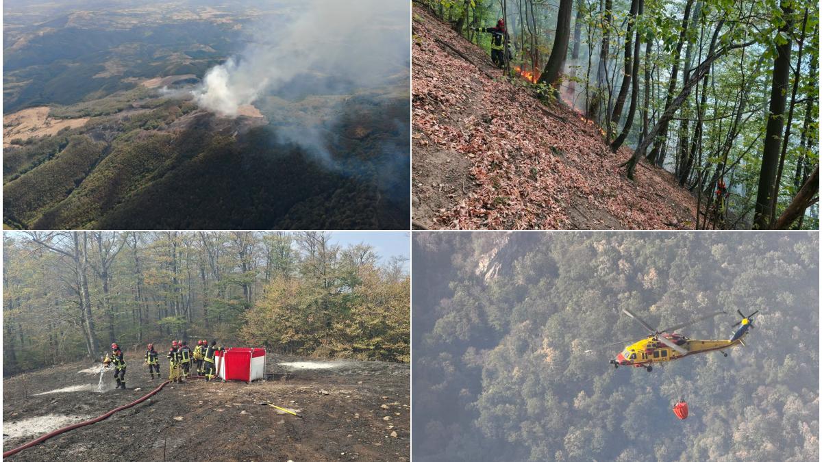 Incendiu masiv în Parcul Național Domogled-Valea Cernei, lângă Băile Herculane