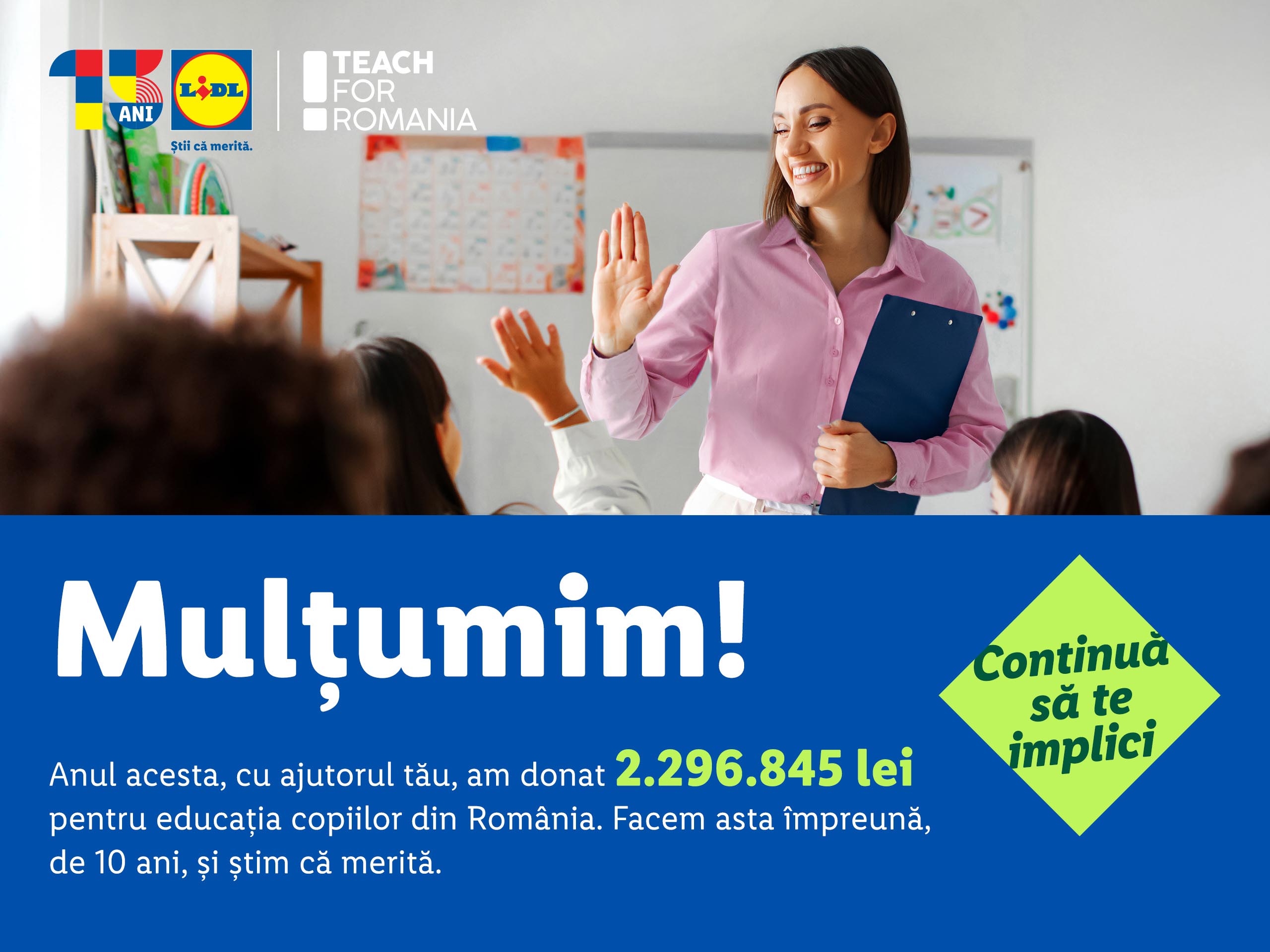 Lidl România donează peste 2,2 milioane de lei pentru educația copiilor din comunități vulnerabile