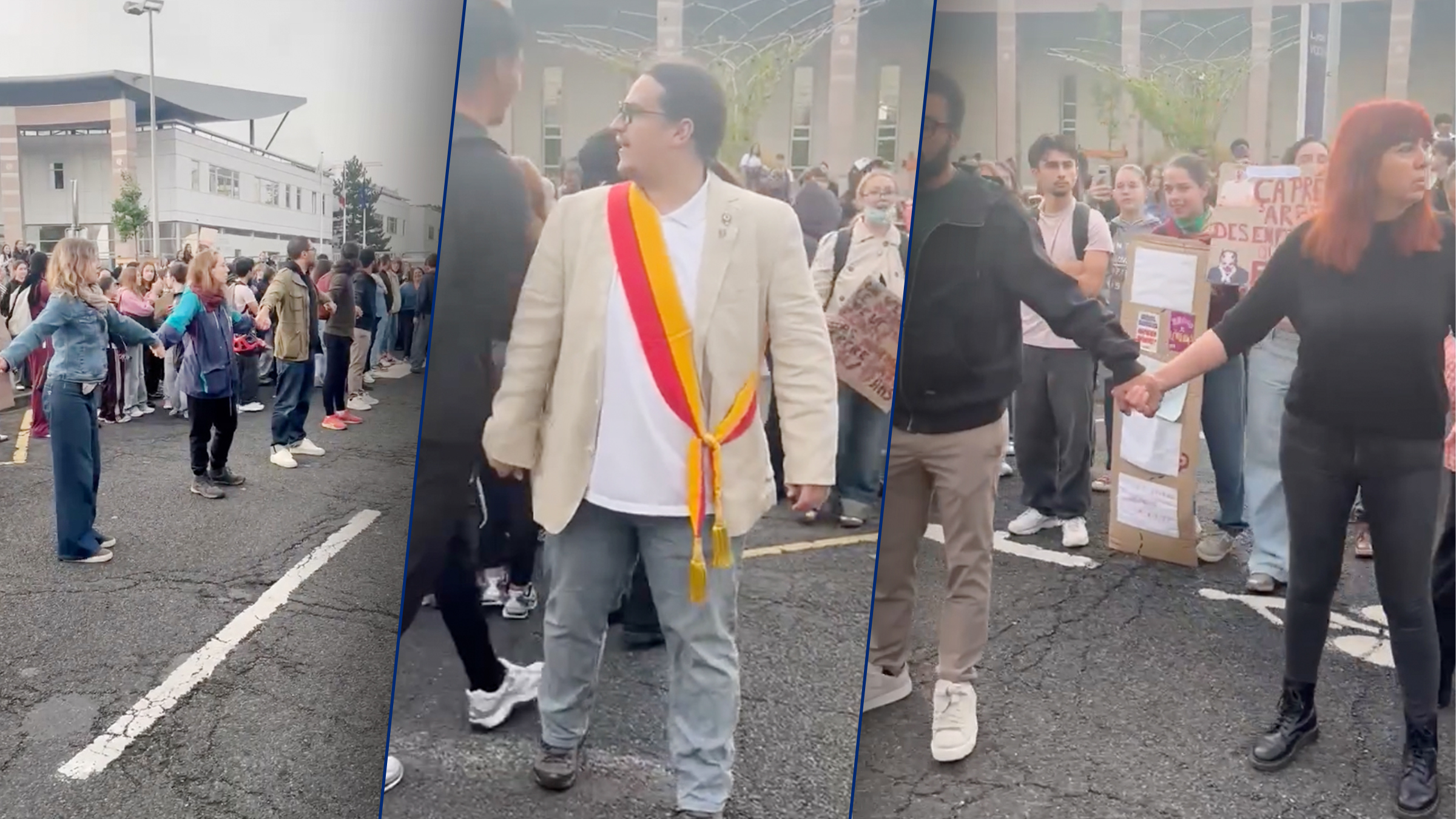 Proteste violente în Franța: Părinți și profesori formează un lanț uman pentru a-i proteja pe elevi