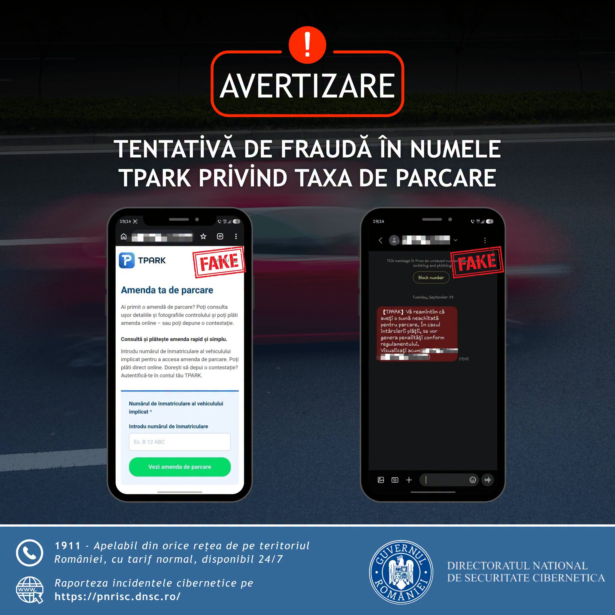 Avertisment de la DNSC: Românii sunt țintiți de escroci prin SMS-uri false despre amenzi de parcare