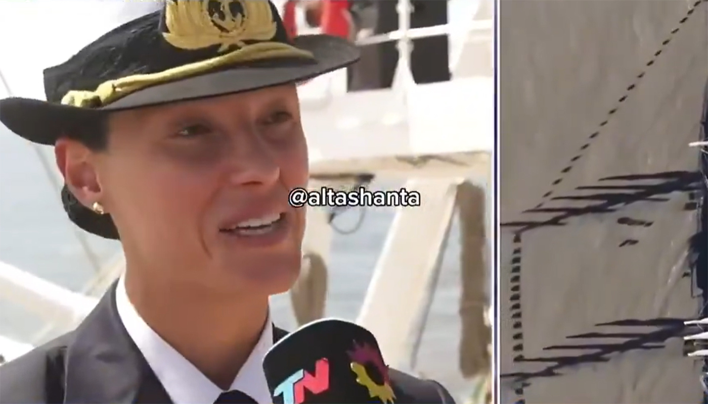 Imagini virale cu o marinară care pare că dispare în direct la televiziunea din Argentina