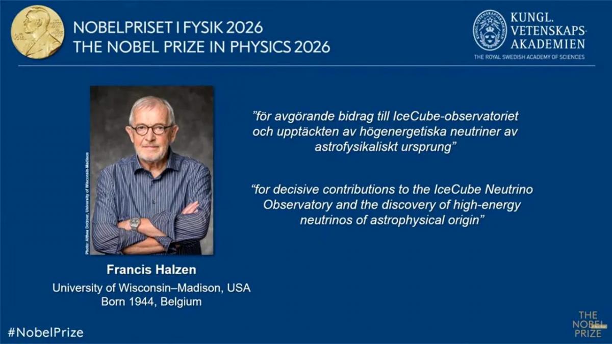 Francis Halzen primește Premiul Nobel pentru Fizică 2026 pentru transformarea gheții din Antarctica într-un telescop