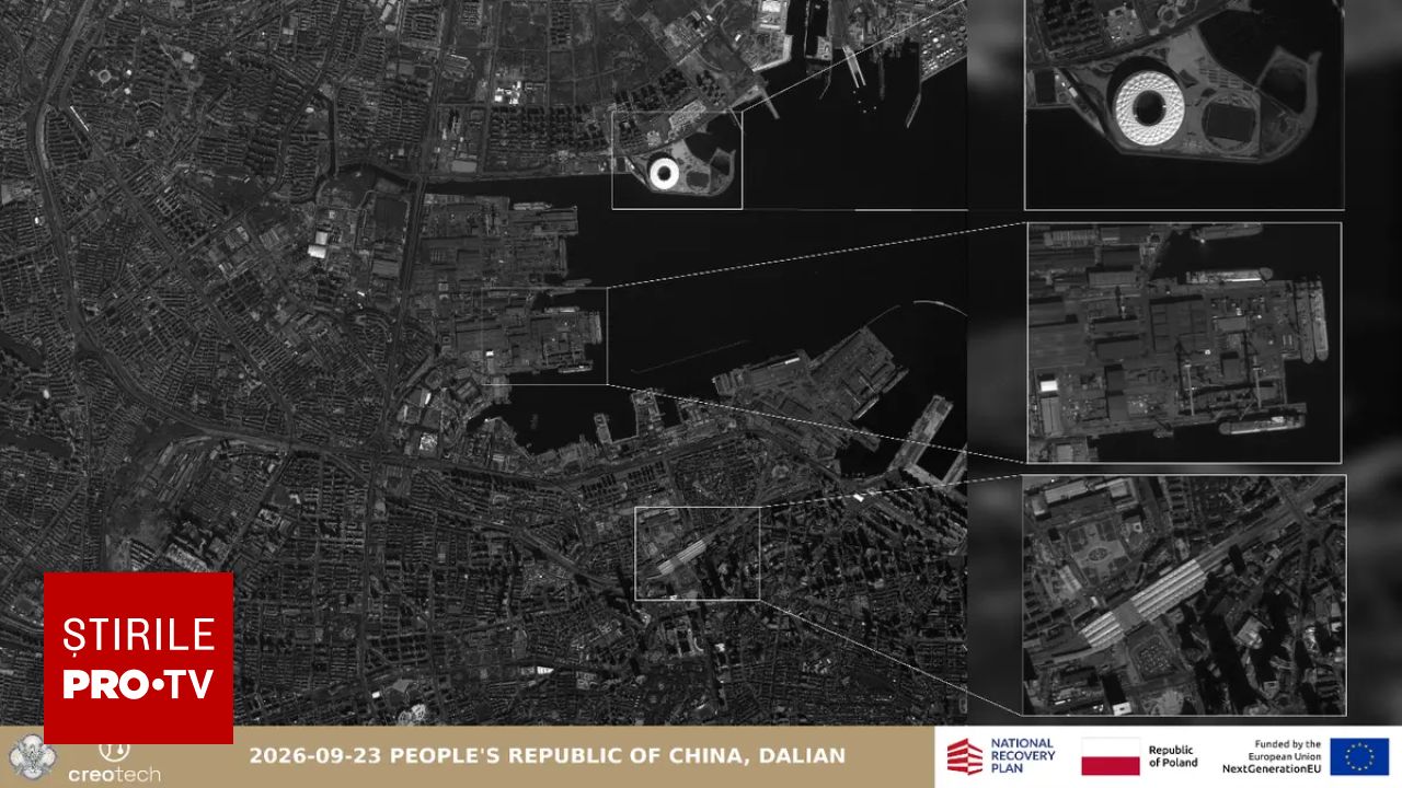 Satelit polonez a surprins construcția unui portavion chinez și compartimente pentru reactoare nucleare