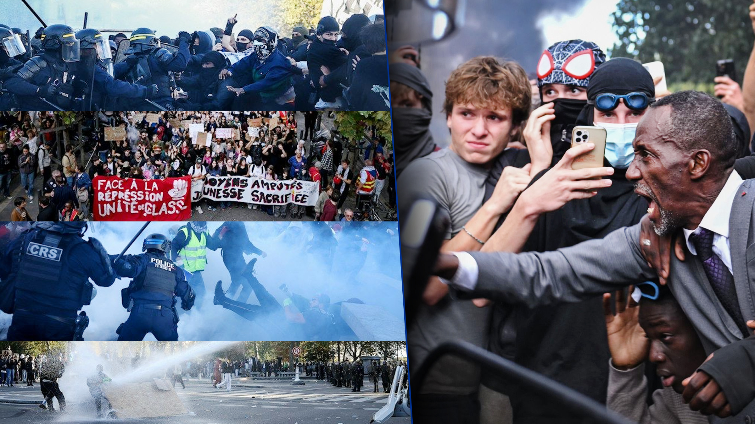 Proteste violente în Franța: poliția a folosit gaze lacrimogene, iar un primar s-a pus în fața forțelor de ordine