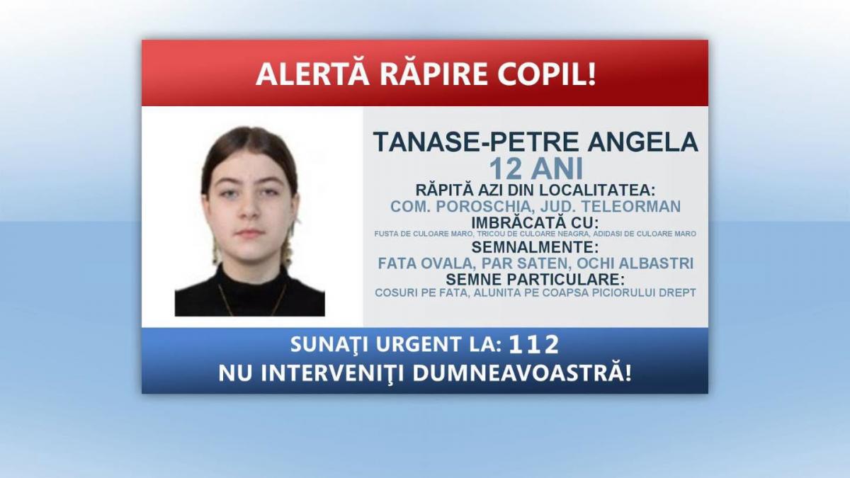 Alertă de răpire în Teleorman: o fetiță de 12 ani a fost urcată cu forța într-un autoturism