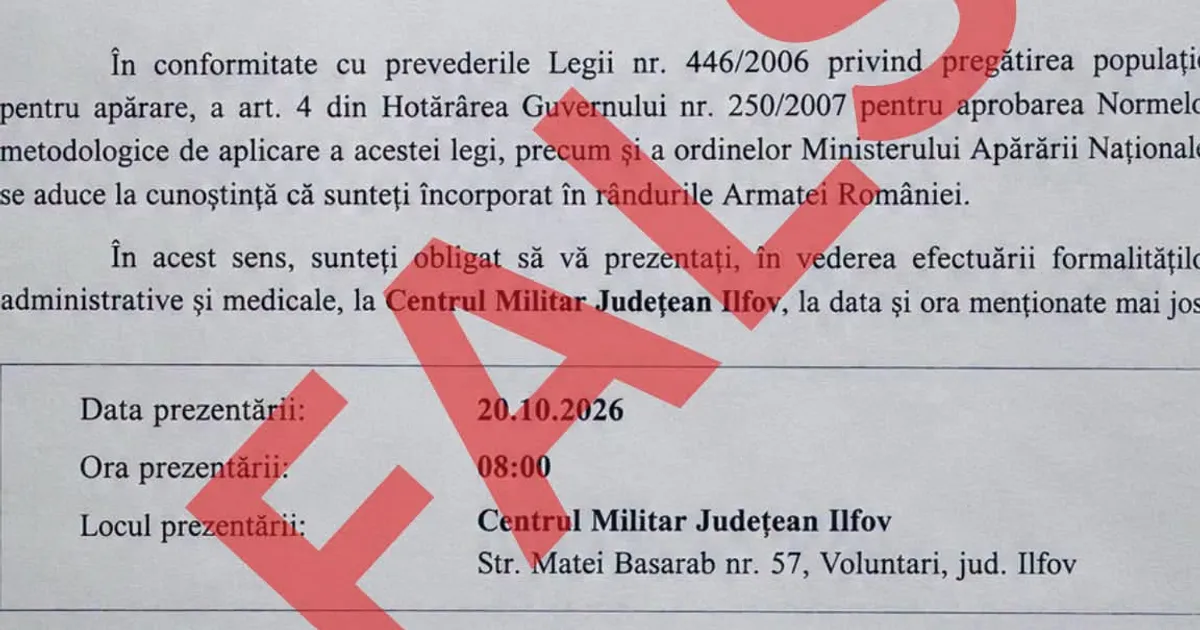 Ministerul Apărării Naționale demontează dezinformarea privind încorporările de urgență în Armata României