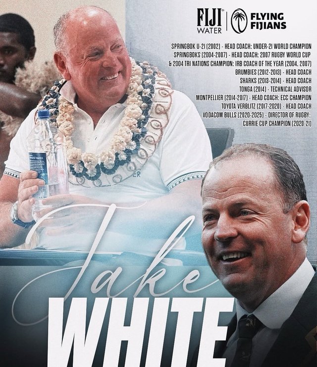 Jake White, campion mondial cu Africa de Sud, devine noui selecționer al echipei naționale de rugby a Fiji