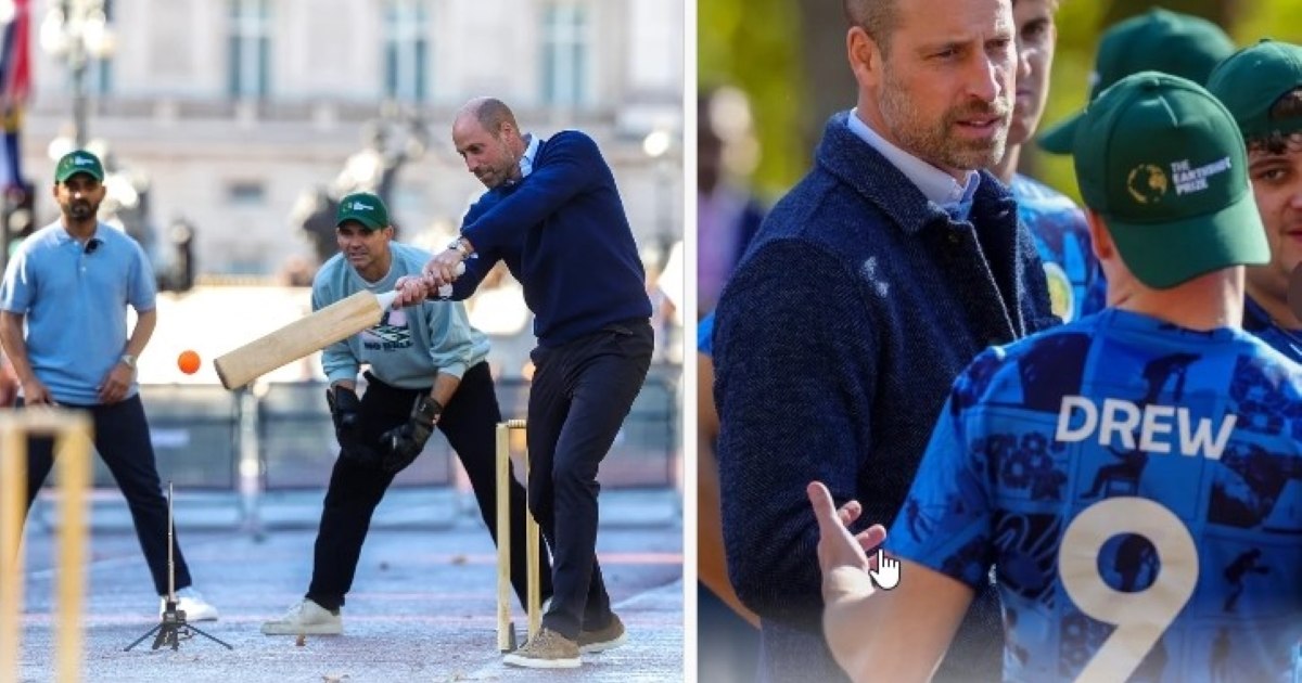 Prințul William a transformat strada din fața Palatului Buckingham într-un teren de sport pentru un meci de crichet